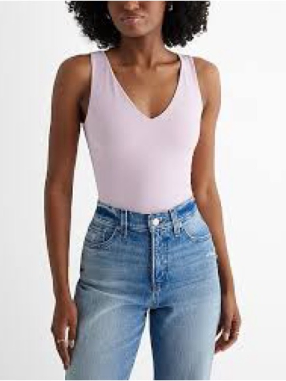 Express Blush V-Neck Body Contour Bodysuit